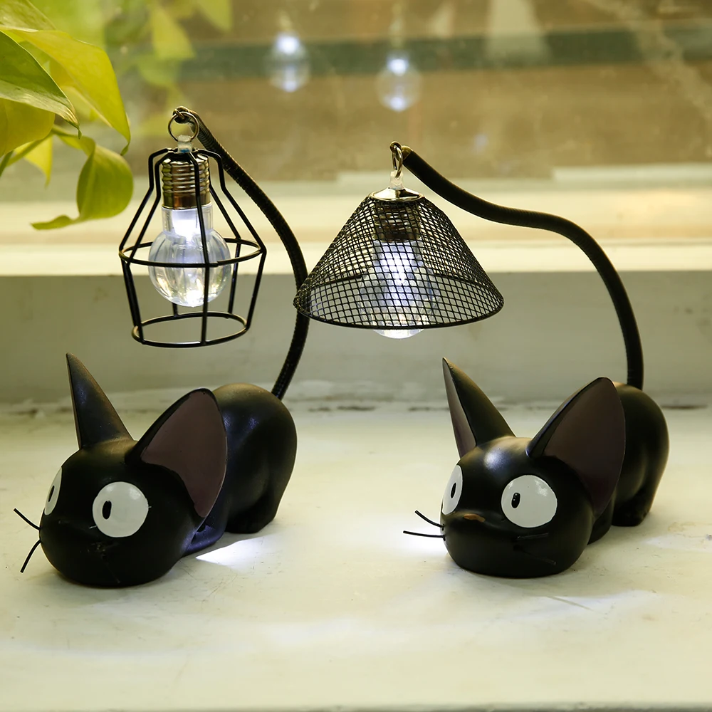 LED Night Light Creative Resin Cat Animal Night Light Ornaments Home Decoration Gift Small Cat Nursery Beside Lamp