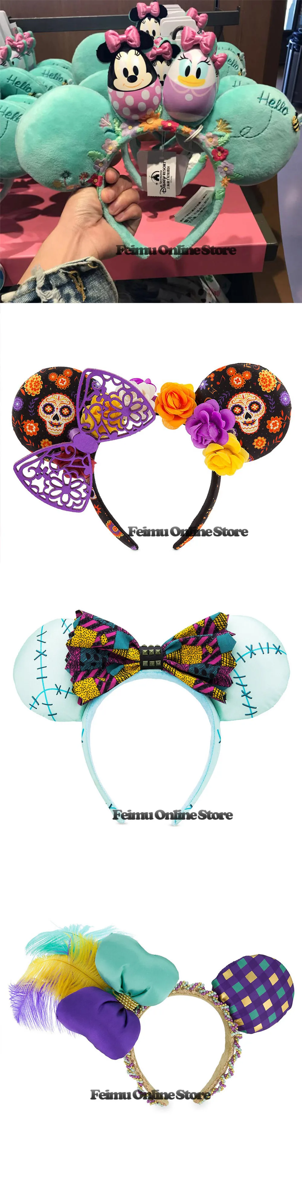Beleza e Besta Festa de Aniversário Disney Minnie Mickey Orelhas Disneyland Cabelo Hoop Bandana Festa Headwear Menina Brinquedos Decoração 3d 6 Brinquedos e hobbies