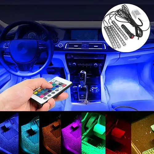 

Car Interior Floor Decor Remote Control Colorful Atmosphered LED Strip Lights
