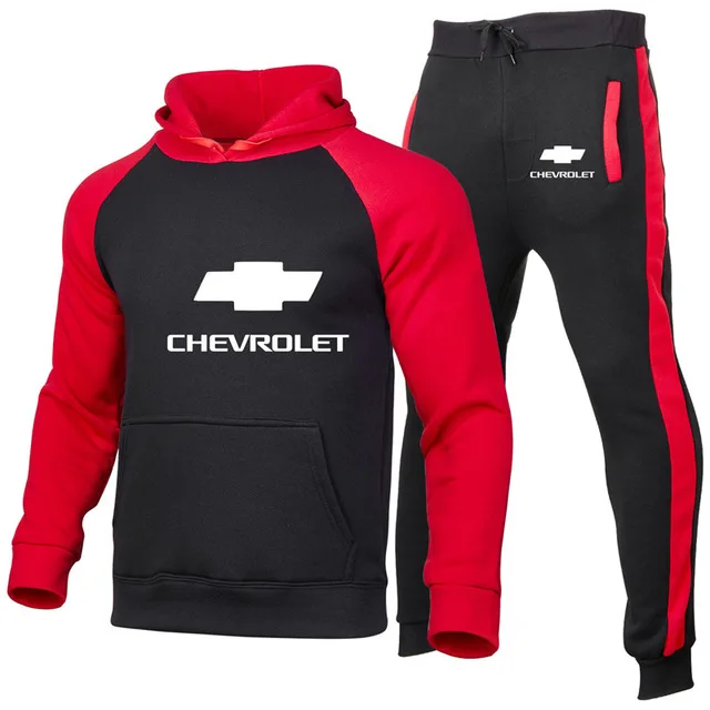 

2020 NEW Spring Autumn Men's Hoodie Chevrolet Car Logo Casual Colorblock High Quality Cotton Men's Jackets Sportswear Suit