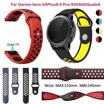 

For Garmin Fenix 6 Pro 5/5 Plus Watchband Quick Fit Sport Strap Forerunner 935/945 Smart Watch Quick Release Easy fit Wrist Band