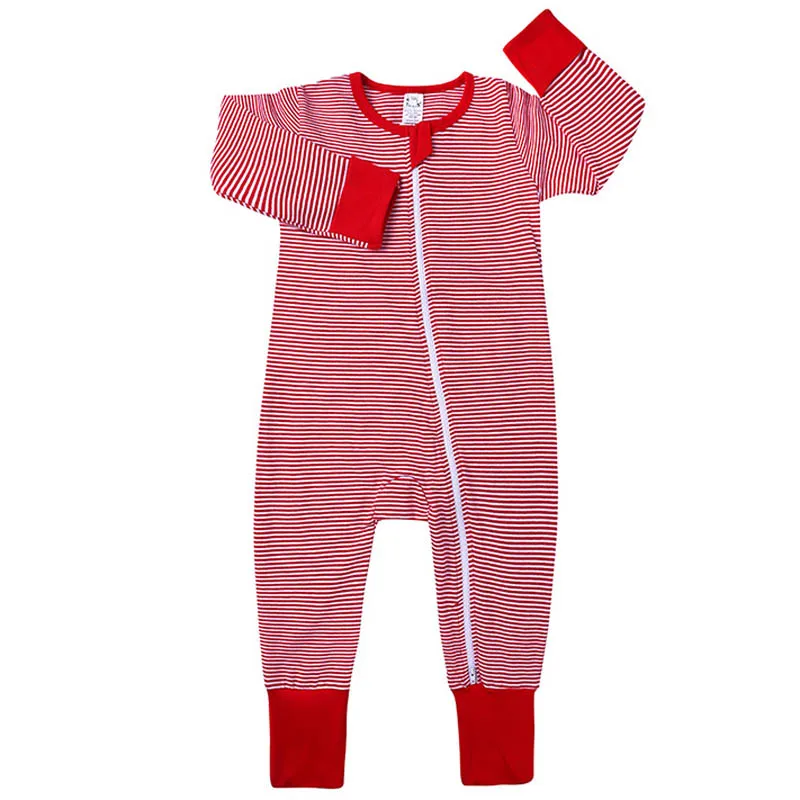 

Long Sleeve Newborn Baby Boys Spring Baby Cotton Rompers Girls Romper Infant Striped Zipper Jumpsuit for Kids New Born Clothes
