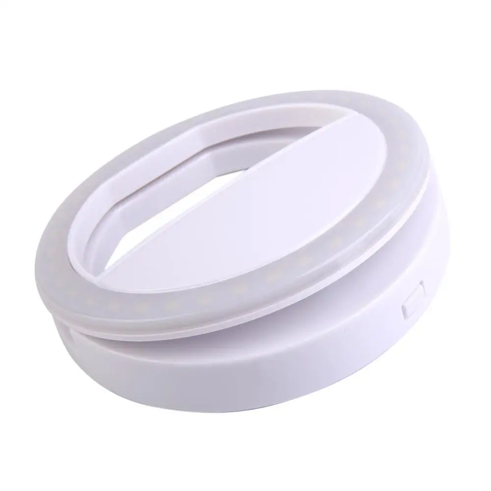 White 36LEDS Универсальный светодиодный кольцевой светильник для селфи, портативный мобильный телефон, 36 светодиодный S, лампа для селфи, светящаяся кольцевая клипса для iPhone 8, 7, 6 Plus, samsung - Цвет: White 36LEDS