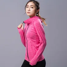Осень и зима корейский стиль Стиль Йога Фитнес костюм дышащая быстросохнущая куртка с длинными рукавами Спортивная толстовка с капюшоном для бега