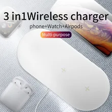 15W Qi Fast Wireless Charger Stand For iPhone 11 XR X 8 Apple Watch 3 in 1 Foldable Charging Dock Station for Airpods Pro iWatch