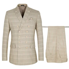 PAULKONTE Men Suits Sets Double Breasted Suit Men 2019 Formal Plaid Blazer Men's Wedding Tuxedo (Jacket+Pants) 2PCS Traje Hombre PAULKONTE Men Suits Sets Double Breasted Suit Men 2019 Formal Plaid Blazer Men's Wedding Tuxedo (Jacket+Pants) 2PCS Traje Hombre