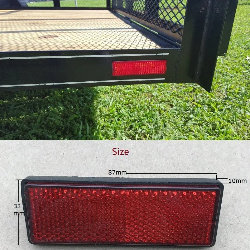 8XRectangle Red Reflectors Side Rear/Tail/Signal Reflective Effect Parts 87*32*10mm RV Campervan Motorhome Bus Trucks Screwed