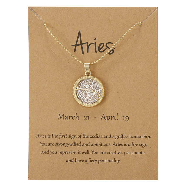 Zodiac Constellations Necklace Geometric Round Pendant Gold Silver Color Chain Necklace Unisex Friendship Jewelry Lover Gifts