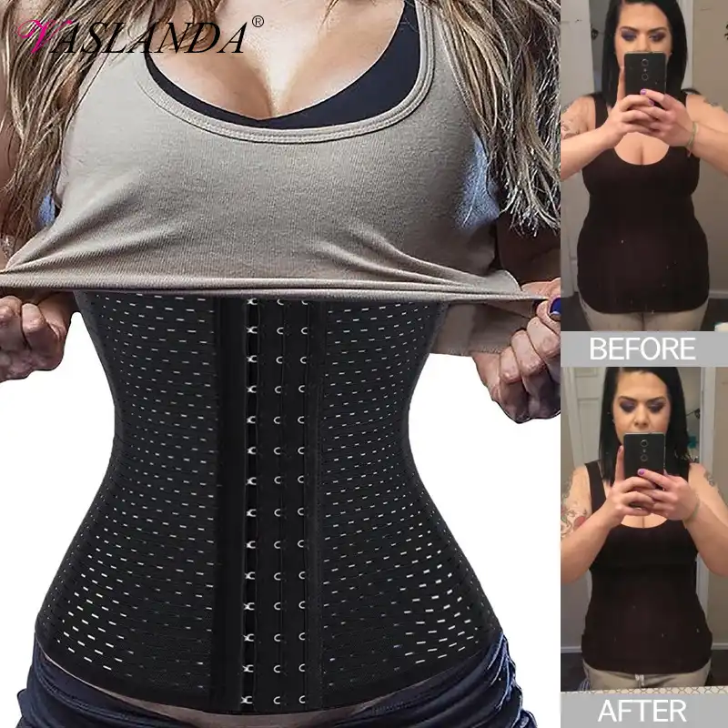 women waist trainer corset solid faja sport girdle bodybuilding