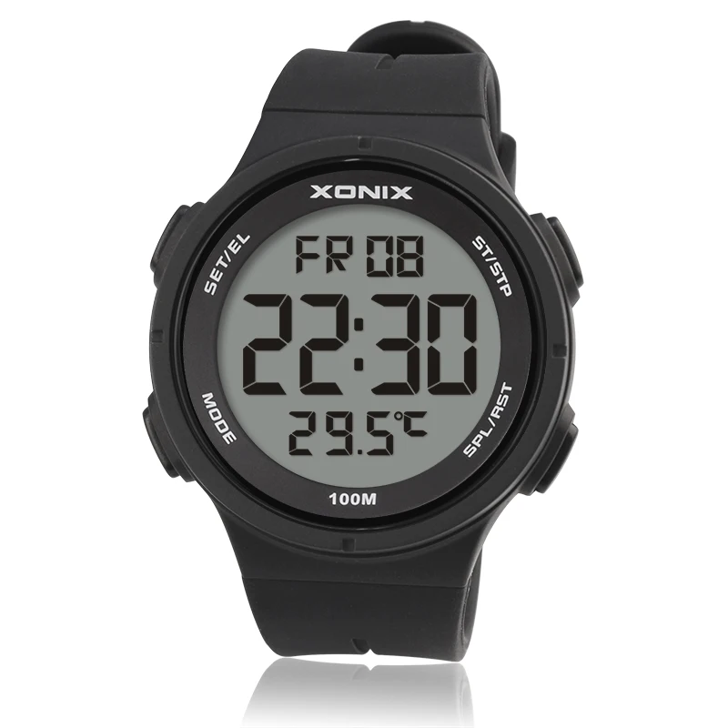 GOLDEN Classics Fashion Temperature Measurement Sports Lap Split Waterproof 100m Swim Dive Countdown Stopwatch Alarm TEM2 digital watch waterproof wristwatch