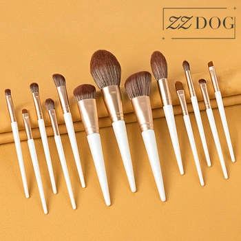 

ZZDOG 13Pcs High-Quality Professional Makeup Brushes Set Solid Wood Handle Powder Eyeshadow Contour Brush Kit High-End Cosmetic