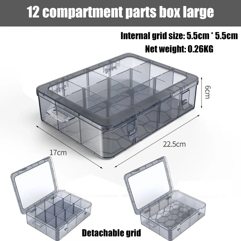 Organizer 9-24 Grids Adjustable Storage Container Compartment Plastic Storage Box Component Screw Holder Case Display Container tool chest with tools Tool Storage Items