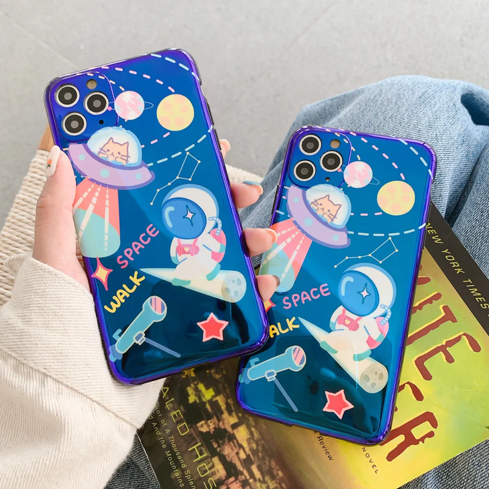 Чехол космонавта для Huawei P40 Mate 20 30 P20 P30 Pro Honor 10 Lite V10 V20 V30 мягкая глянцевая Лазерная