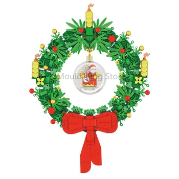 

2020 New Christmas Wreath 40426 2-in-1 Garland Artificial Decoration Building Blocks Bricks Set For Kids Child Christmas Gift