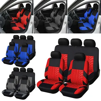 

Car Seat Cover Embossing 5-Seats High Quality Full Seat Cover Car Seat Cushion Front Seat Pads 9 PCS Universal