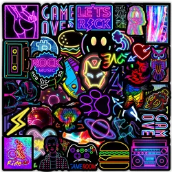 10/30/50/100PCS Néon Graffiti Autocollants Ordinateur Portable Bagages Voiture Téléphone Moto Imperméable À L'eau De Bande Dessinée Autocollants Jouets Autocollant Pour Enfants 