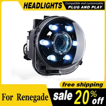 

Car Styling Head Lamp case for Jeep Renegade Headlights Renegade 2015-2017 LED Headlight DRL Lens Double Beam Bi-Xenon HID