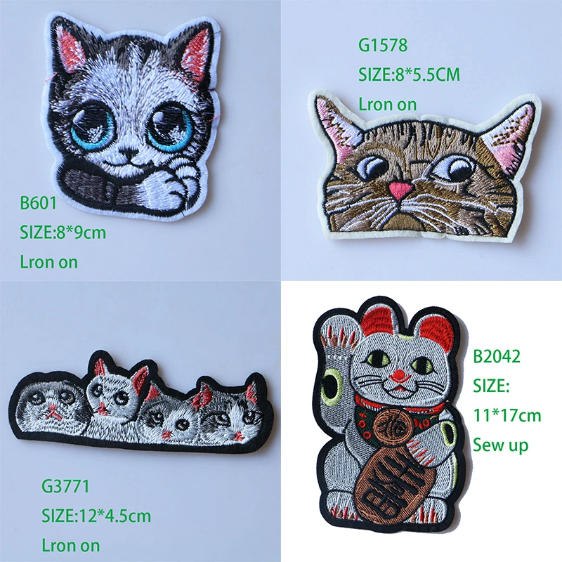 

1PCS Cute Small Animal Cartoon 3D Cat Patch for Clothing Sticker for Children Boy Girl DIY Patches T-shirt Heat Transfer Badges