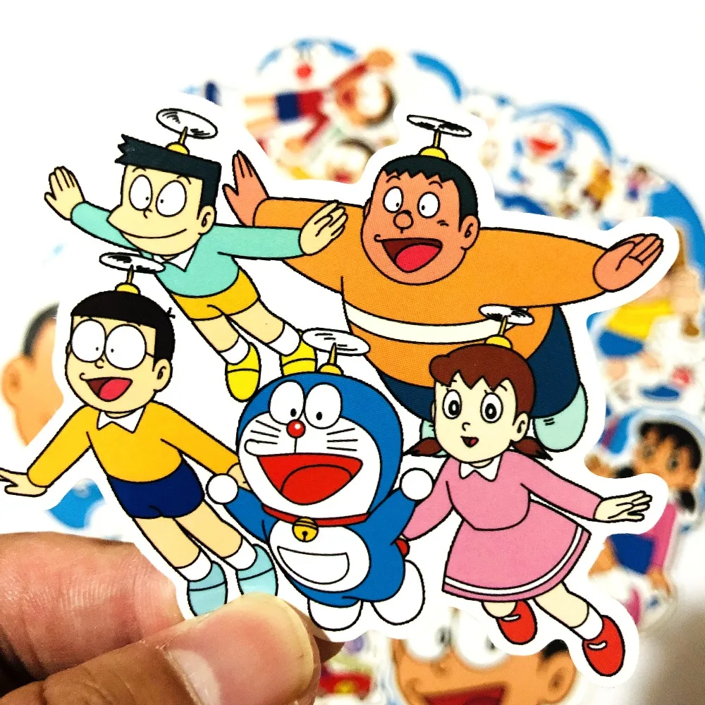 60 шт. Мультяшные наклейки doraemon для ноутбука скейтборд Стикеры для багажа офисные игрушки приспособления нетбук водонепроницаемые наклейки