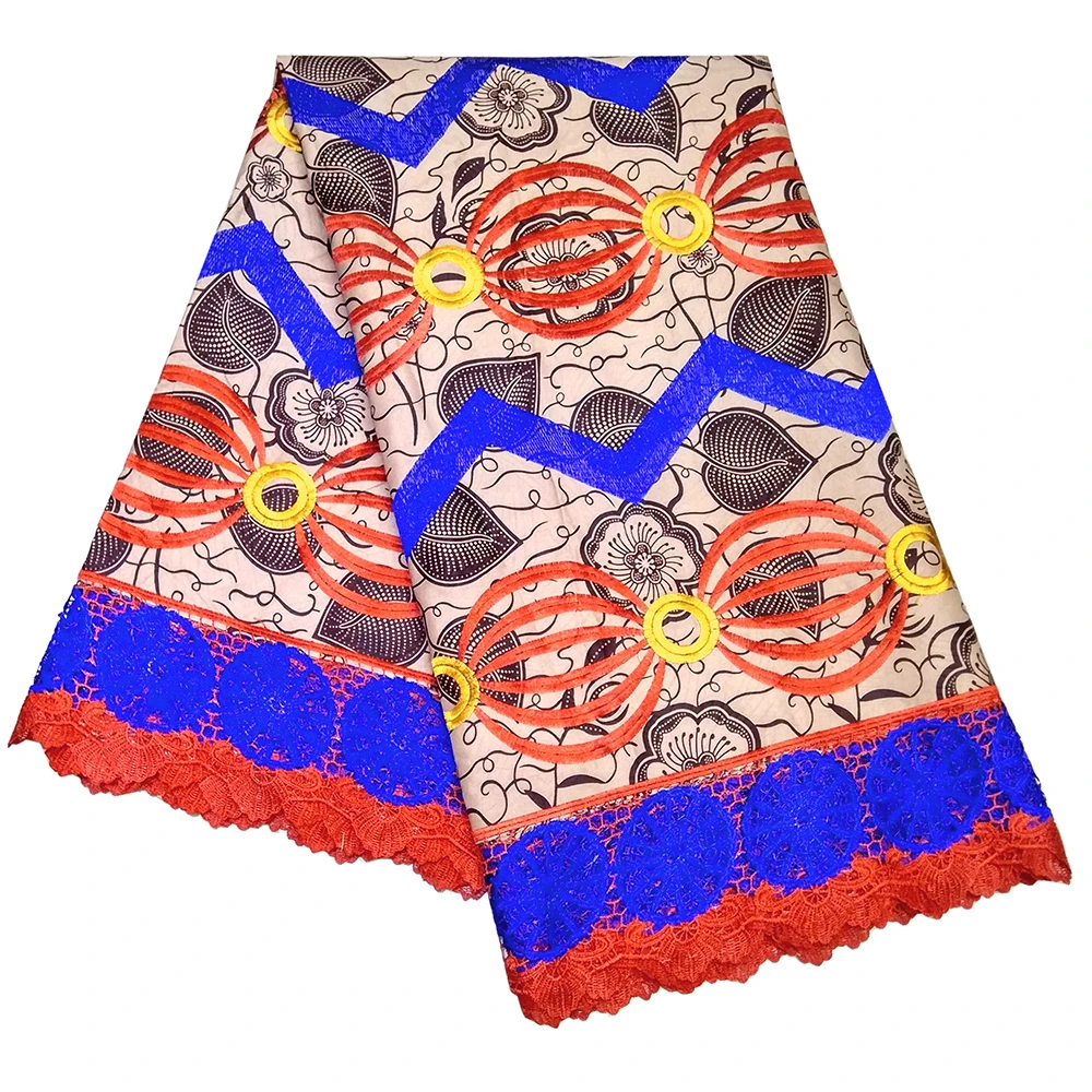 Вышивка кружевная ткань для африканского Дашики Платье Африканское кружево Печатный воск 6 ярдов/партия ткань