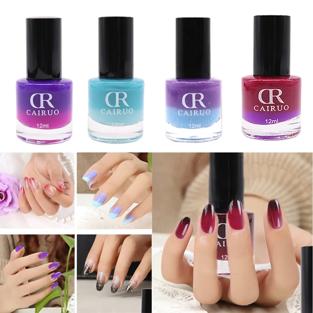 

Gel nail polish base and top coat not easily scratched Nail 12ML Temperature Change Nail Polish Color 26 Color Y729