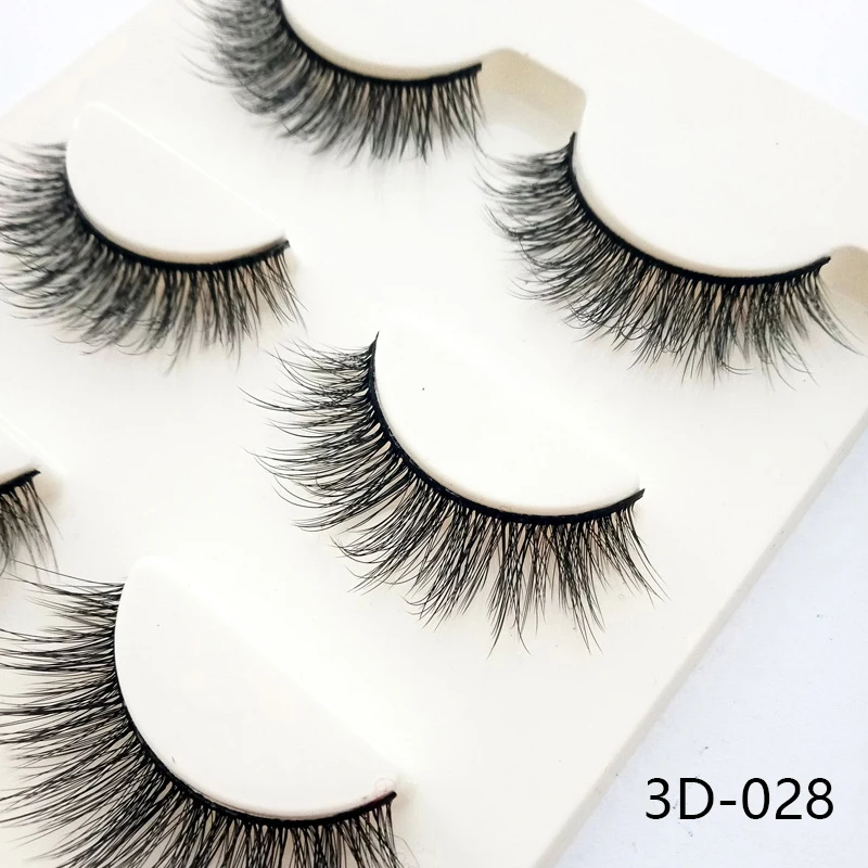 3 Pairs Natural Long False Eyelashes Handmade 3D lashes Thick Fake Eye Lashes Extension Women Fashion 5