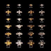 Breloques en alliage de métal pour nail art, accessoires de bijoux rétro, or, argent, équation d'abeille, rivet, fournitures de décorations, 100 pièces, N64.Accesorios 1