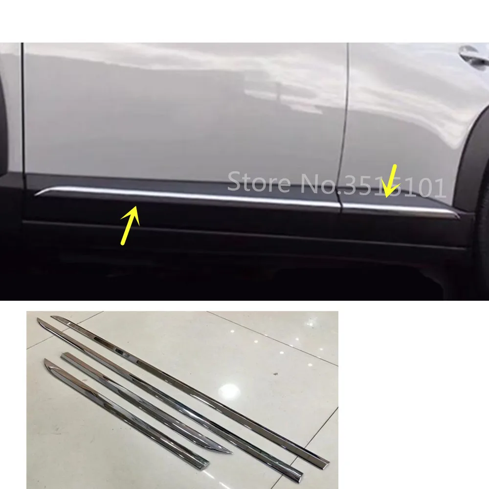 

Car Cover Detector ABS Chrome Side Door Body Trim Stick Strip Molding Accessories 4pcs For Mazda CX-3 CX3 2017 2018 2019 2020