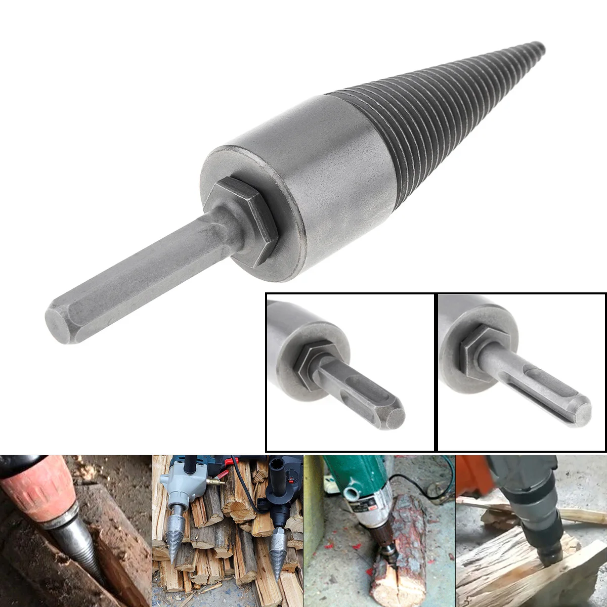 30MM Steel Metal Durable Step Drill Bit Wood Cutter Cone Drill Woodworking Power Tools Hex Square / Shank for Soft Hard Firewood