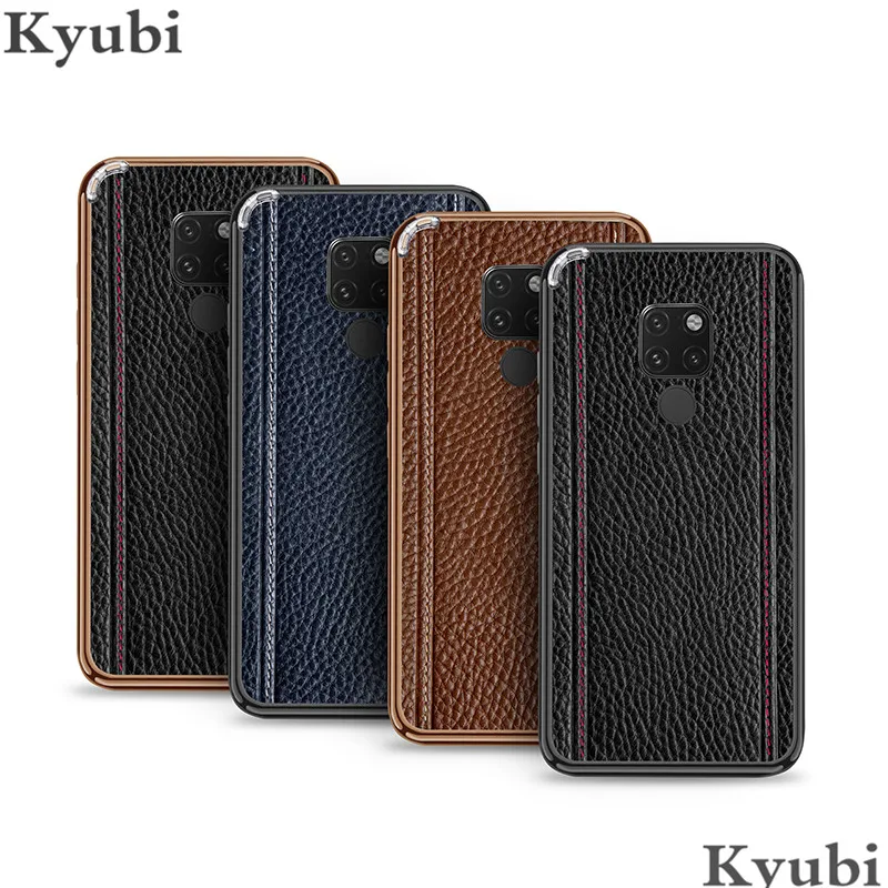 Чехол из натуральной кожи с текстурой личи для huawei mate 20 P20 Pro mate 20X, металлический каркас, чехол для huawei mate 20 P20 ETUI