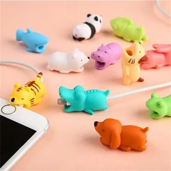 

Data Cable Protection Sleeve Cable Winder Cute Animal Bite Cable Protector For iPhone Panda Bites Doll Model Holder Cable Winder