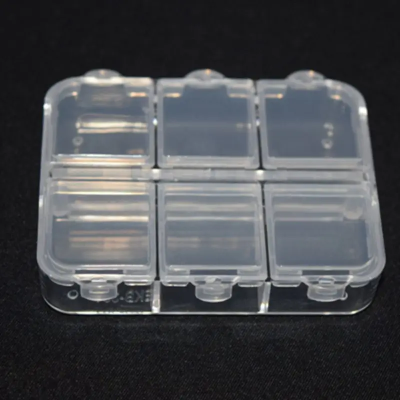 

Portable Medicine Storage Pill 6 Grid Tablet Sorter Box Container Case X5XC