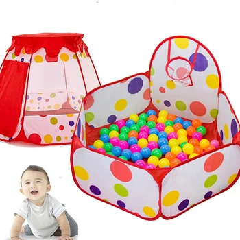 

Kids Play Tent Ball Pit Pool With Basketball Hoop Red Zippered Zippered Storage Bag For Toddlers Baby Pets Playpen Toy Tents