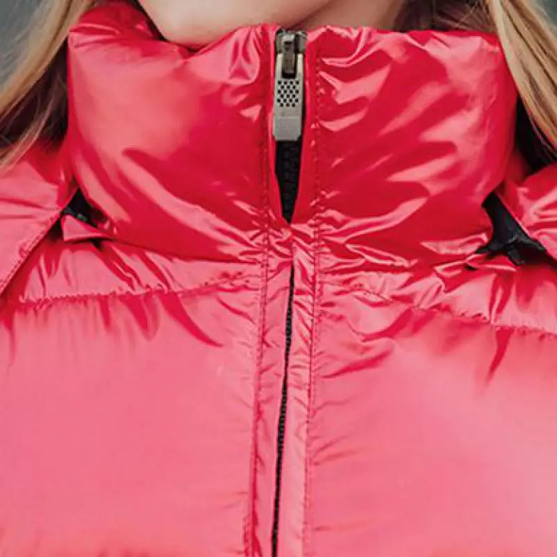 Зимняя Глянцевая парка, женское водонепроницаемое пальто, куртка с вышивкой, большой размер, свободная зимняя теплая Толстая парка, Женская куртка