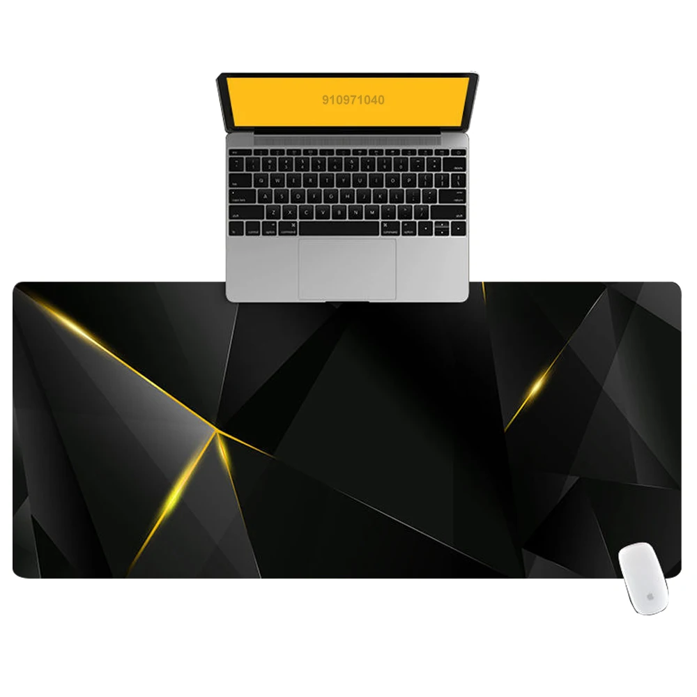 Gold and Gray Office Computer Desk Mat Table Keyboard Big Mouse Pad Laptop Cushion Desk Non-slip Mat Gamer Mousepad Mat