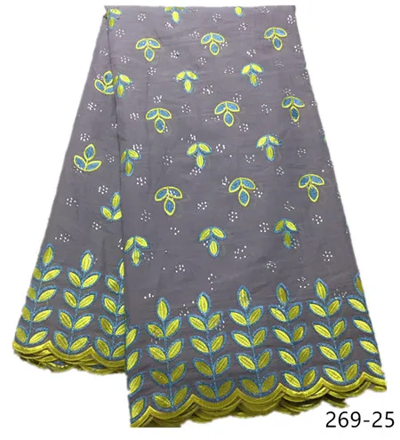 Высокое качество нигерийская швейцарская вуаль чистая кружевная африканская Тюлевая сетчатая кружевная ткань французская кружевная ткань с камнями для платья 269 - Цвет: 269-25