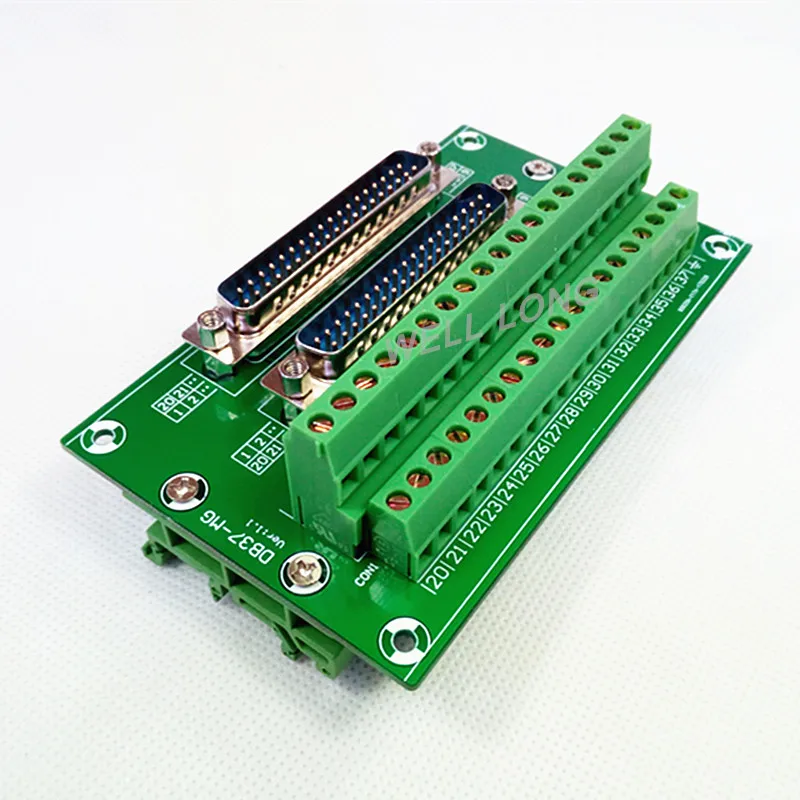 D-SUB DB37 Double Male Header Breakout Board, Terminal Block, Connector. US$22.98