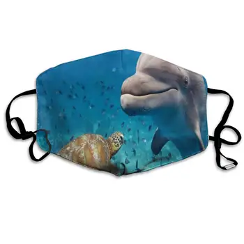 

Face Mask Dolphin With A Sea Turtle Amazing Cycling Half Face Earloop Ski Mask For Men