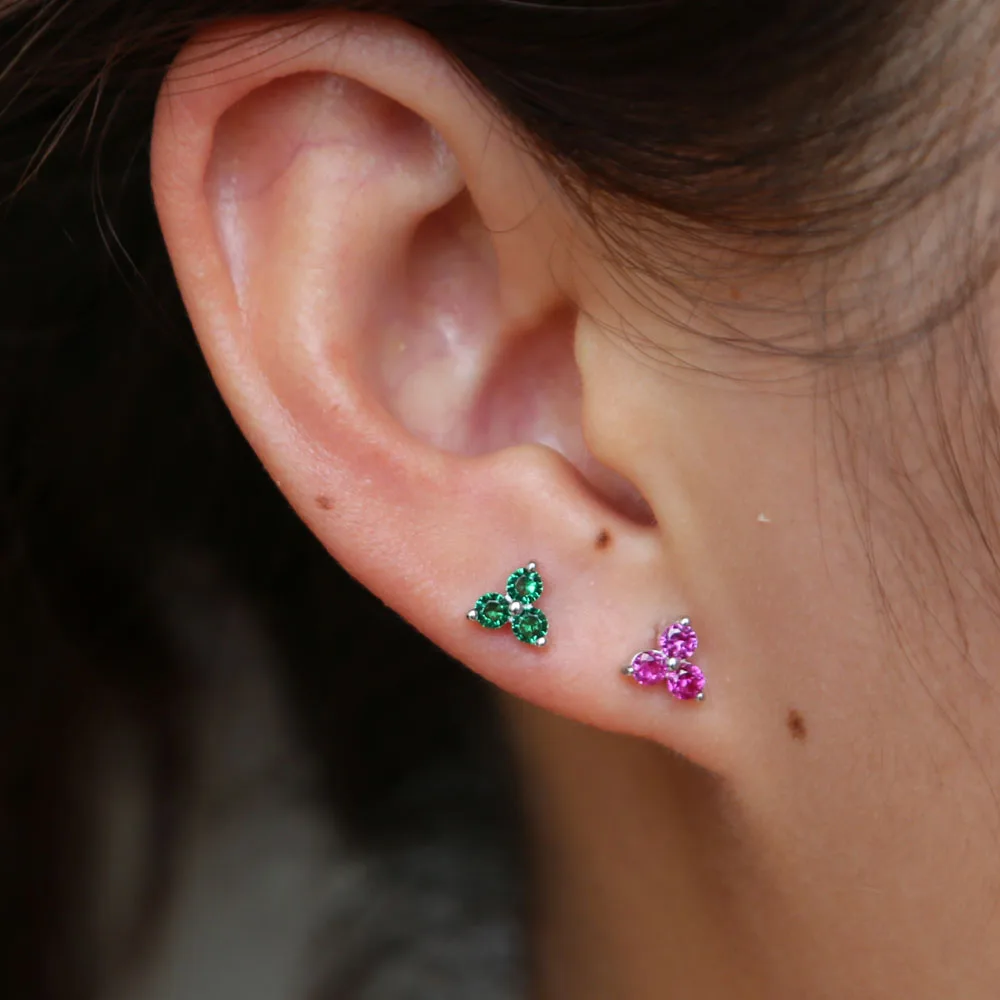 Модные серьги-гвоздики из стерлингового серебра 925 пробы с маленькими бусинами