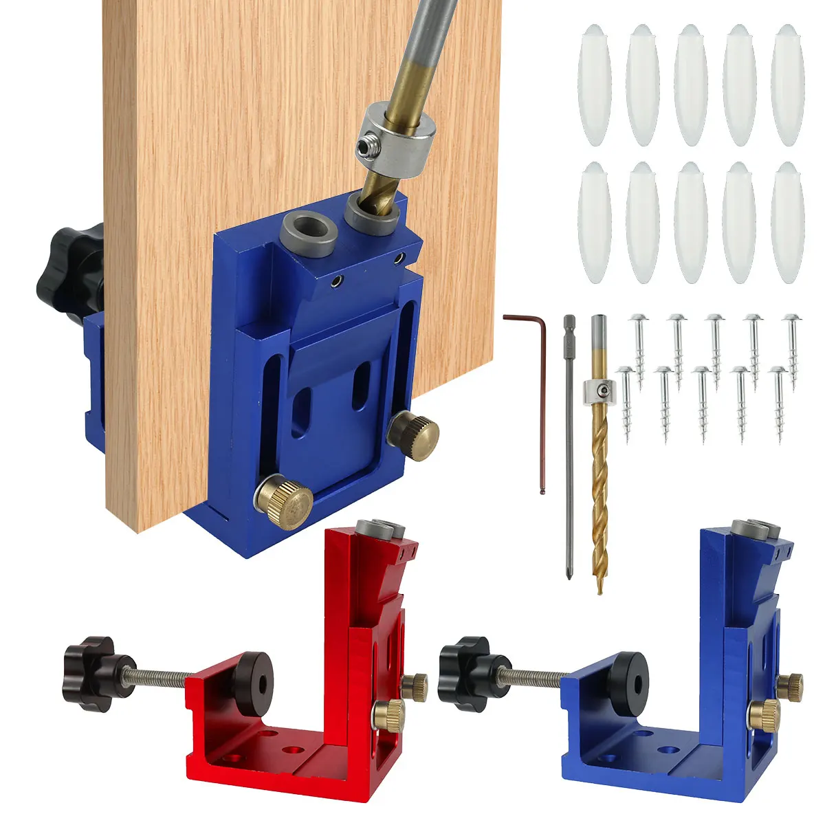 New Pocket Hole Drill Guide 15 Degrees Dowel Jig Oblique Hole Locator