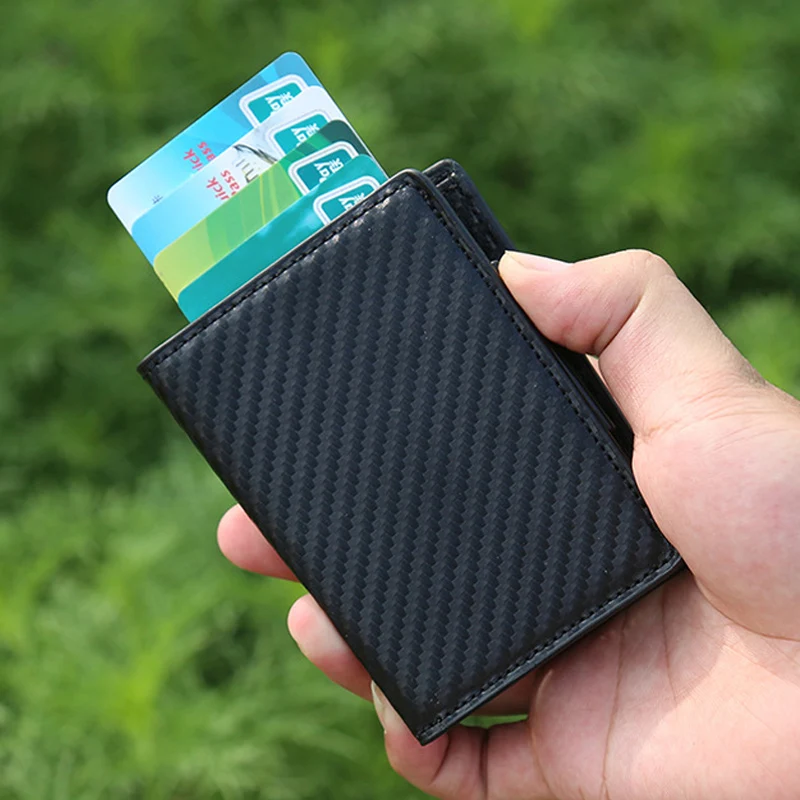Кошелек мужской из углеродного волокна с Rfid защитой|Держатели для карт и