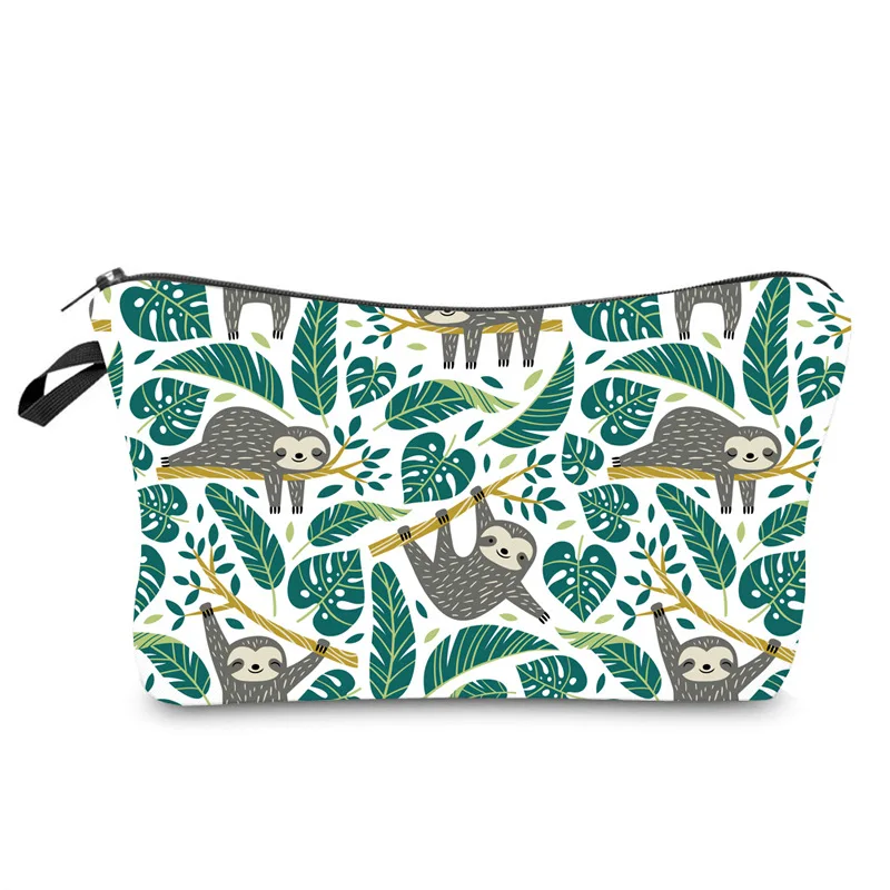 

Printing Cosmetic Bag Rainforest Witchcraft Women Makeup Bags Girls Sloth Cosmetic Case Large Capacity Make Up Pouch Bags