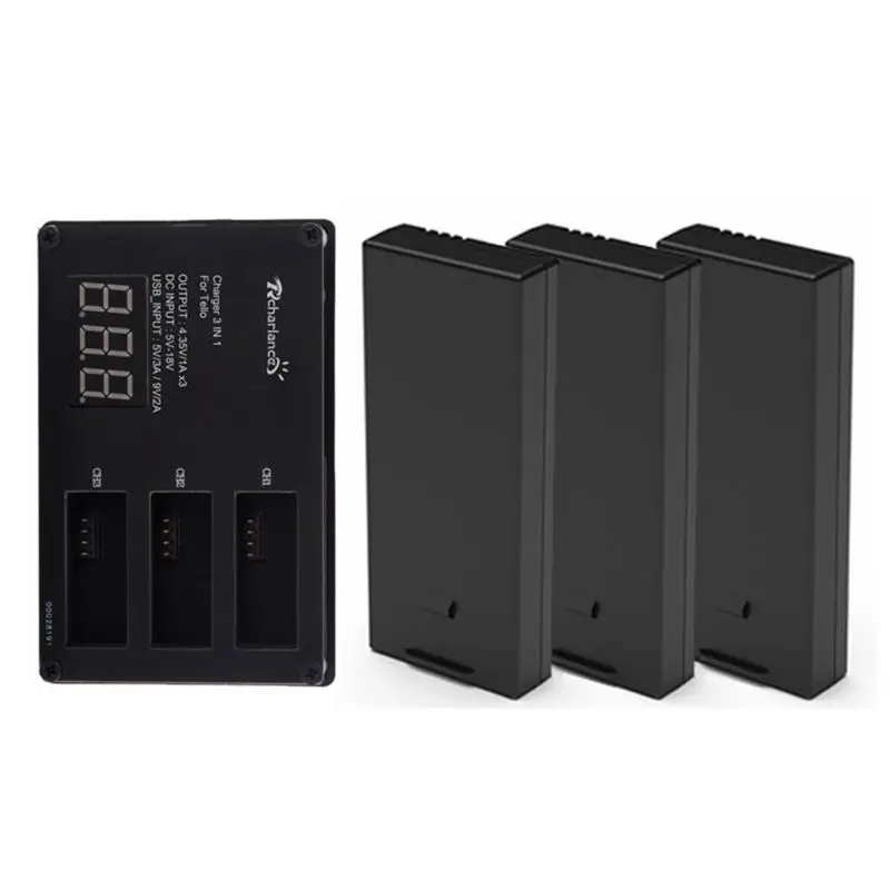 B Package 3 в 1 3-портовый концентратор для DJI Tello Part1 зарядное устройство+ 2/3 упаковка Tello Аккумулятор для DJI Tello Дрон Аксессуары для полета - Цвет: B Package