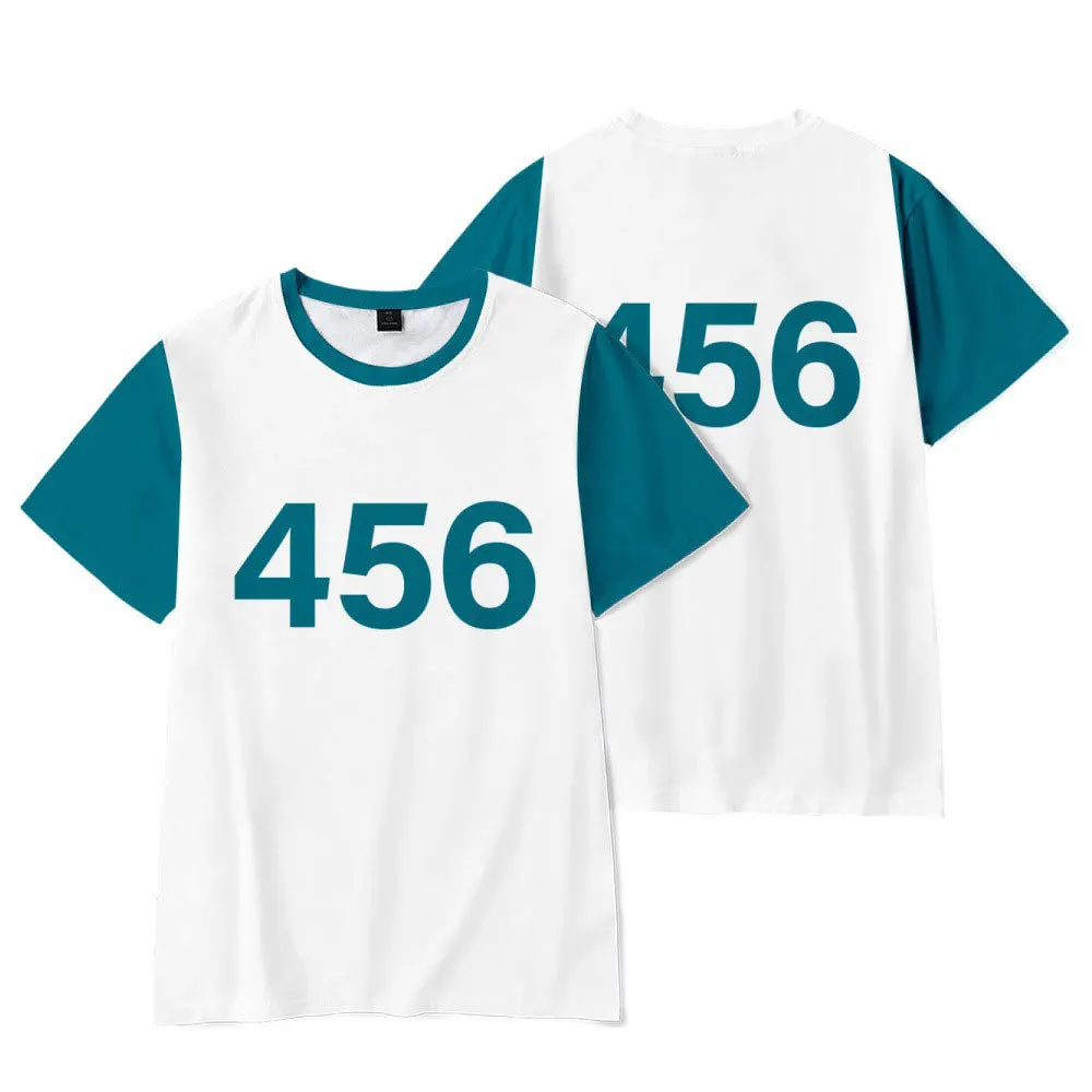Summer Squid Game Men T-Shirt 3D printing Fashion Movement O-Neck Oversized T-Shirt Casual All-Match Short Sleeve Top