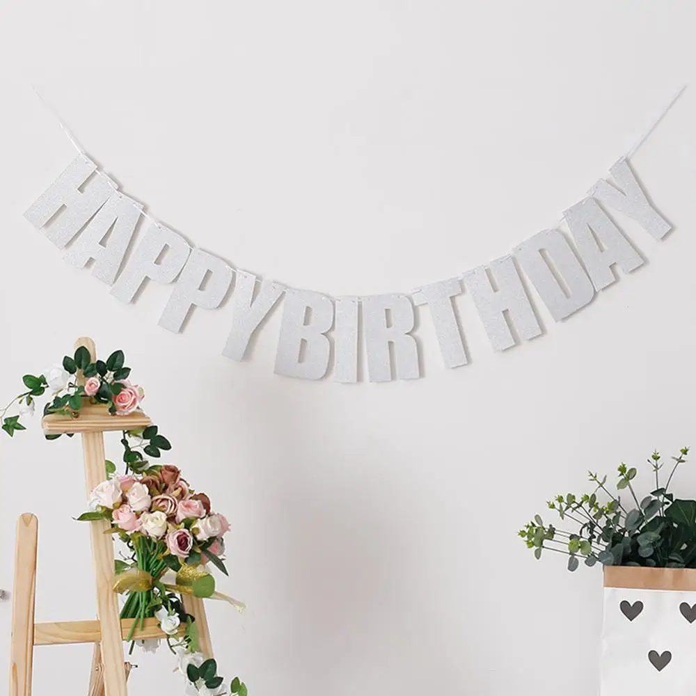 1 Набор С Днем Рождения Бумага баннер овсянка гирлянда вечерние фон Свадебные