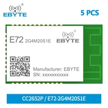 

5PCS CC2652P ZigBee Wireless Module 2.4Ghz 20dBm Module SoC EBYTE E72-2G4M20S1E Transceiver and Receiver PCB Antenna Module