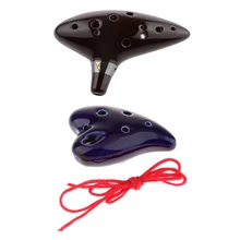 2 шт. отверстие окарина керамическая окарина с Красной веревкой для украшения дома