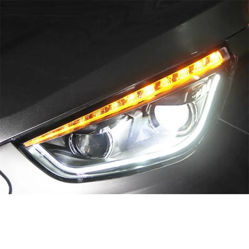 Лампа Luces Para, сигнал бокового поворота, ходовая сборка, Cob, авто Drl, светодиодные фонари, автомобильное освещение, фары 17 18 для hyundai IX35