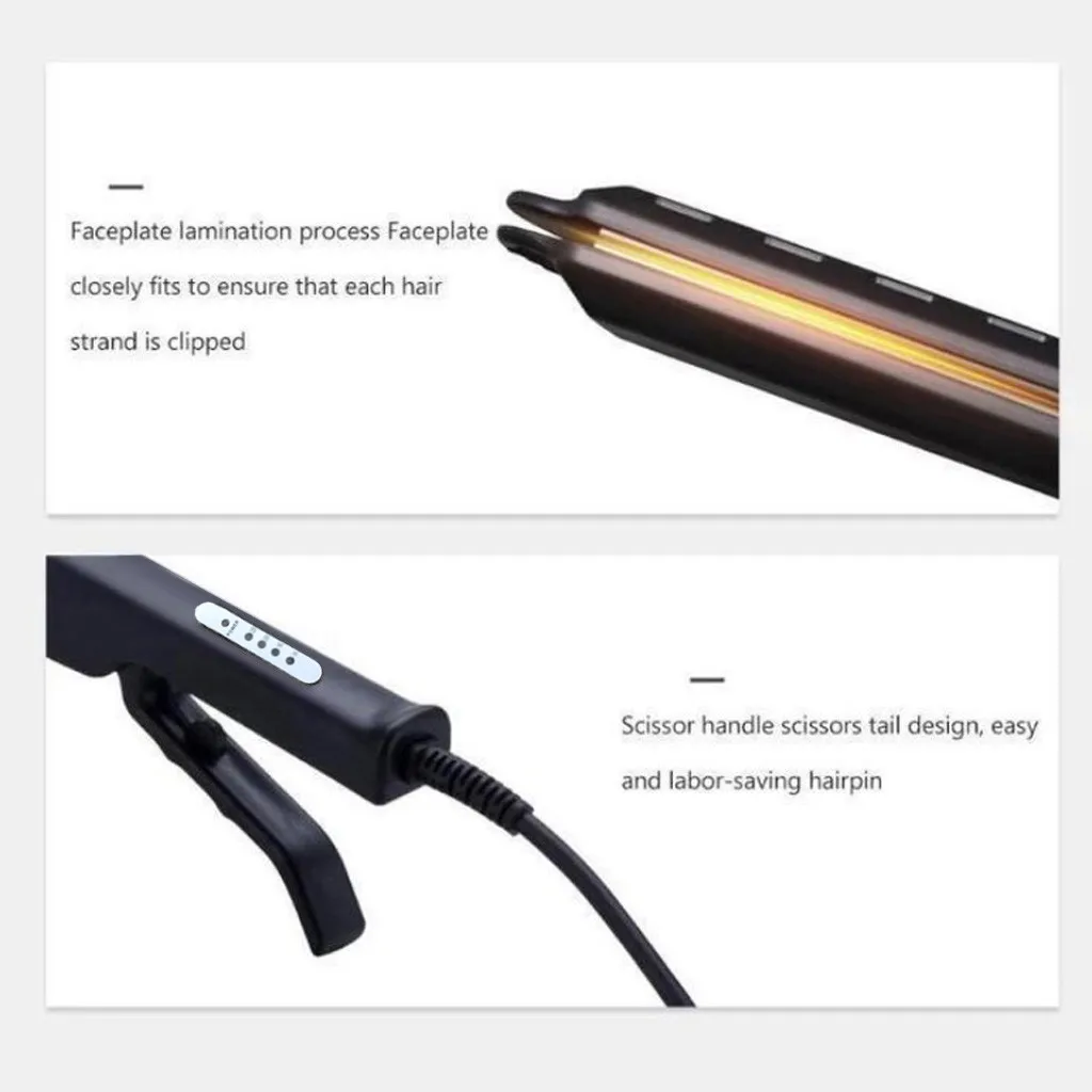 Ajuste de Temperatura Alisador de Cabelo Modelador de Cuidados com o Cabelo para Cabelo Cerâmica Turmalina Ionic Flat Iron Curling Ferro Feminino 4-engrenagem 6 Online shopping