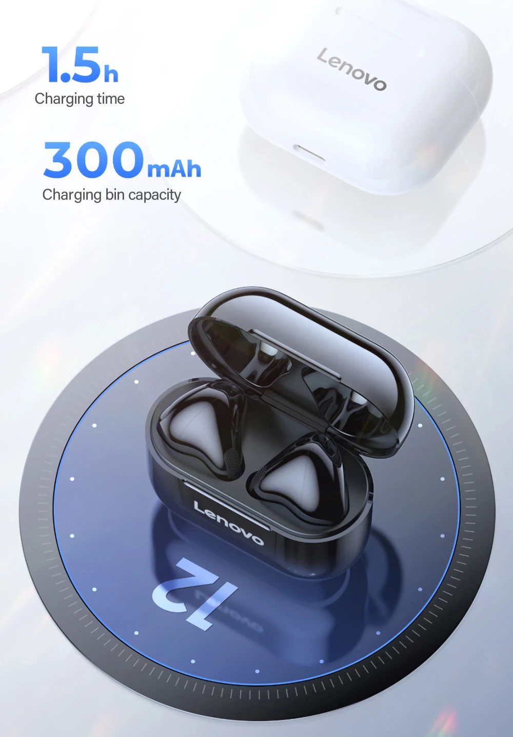 100% Original Lenovo LP40 TWS Bluetooth Earphone Mini Earbuds Wireless Headphones with Mic for iPhone 13 Xiaomi Sport Game